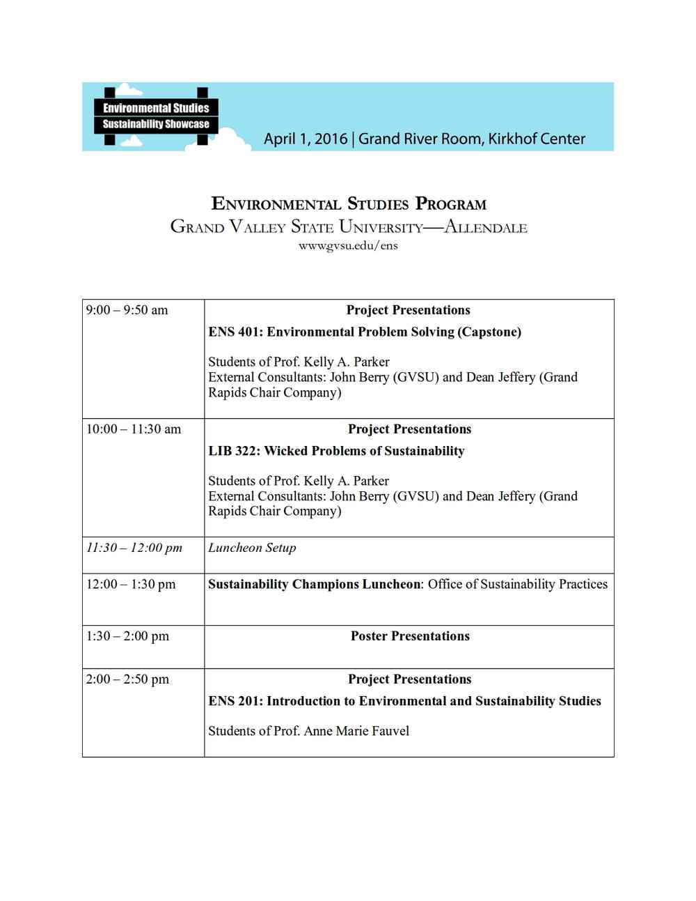 Sustainability Showcase April 1